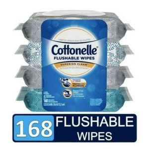 Cottonelle 4 pack flip top flushable 168  wipes